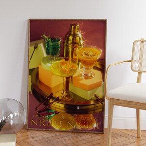 Retro Cocktail Print: Psychedelic Bar Wall Art (Digital Download)