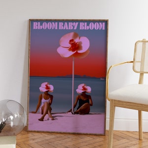 Bloom Flower Wall Art, Cute Life, Preppy Wall Art, Trendy Print, Magazine Poster, Vintage Summer Poster, Luxury Print, Trendy Wall Art