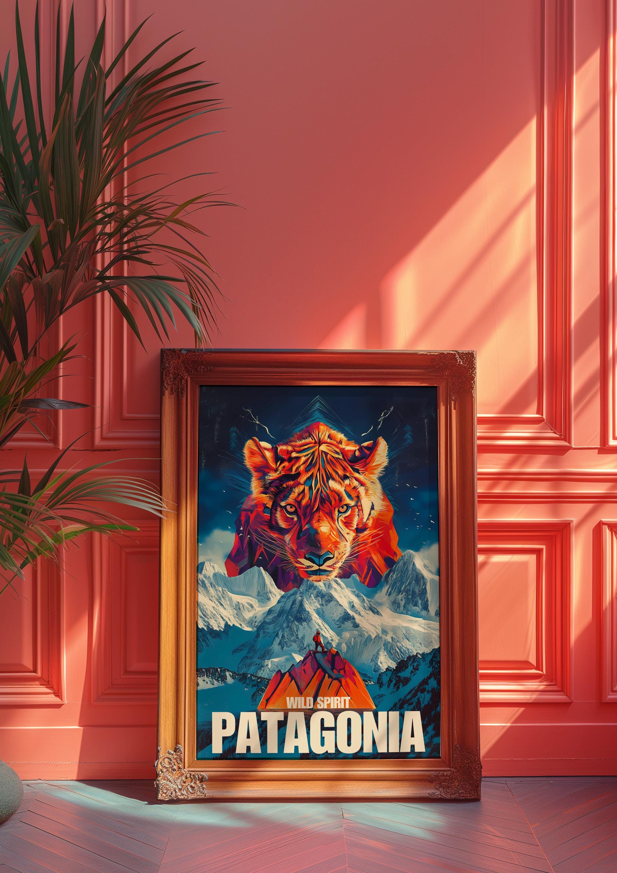 Tiger Patagonia Poster: Mountain Adventure Art Print - Etsy