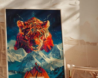 Tiger Patagonia Poster: Mountain Adventure Art Print - Etsy