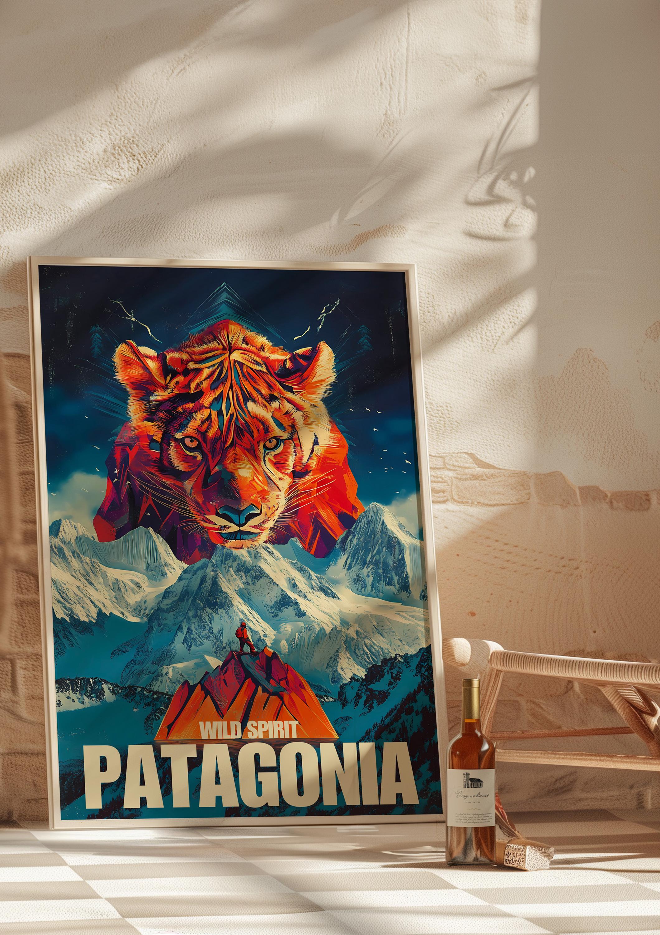 Edward Truter brings/パタゴニア/ポスター Tiger Patagonia Poster: Mountain Adventure Art Print - Etsy