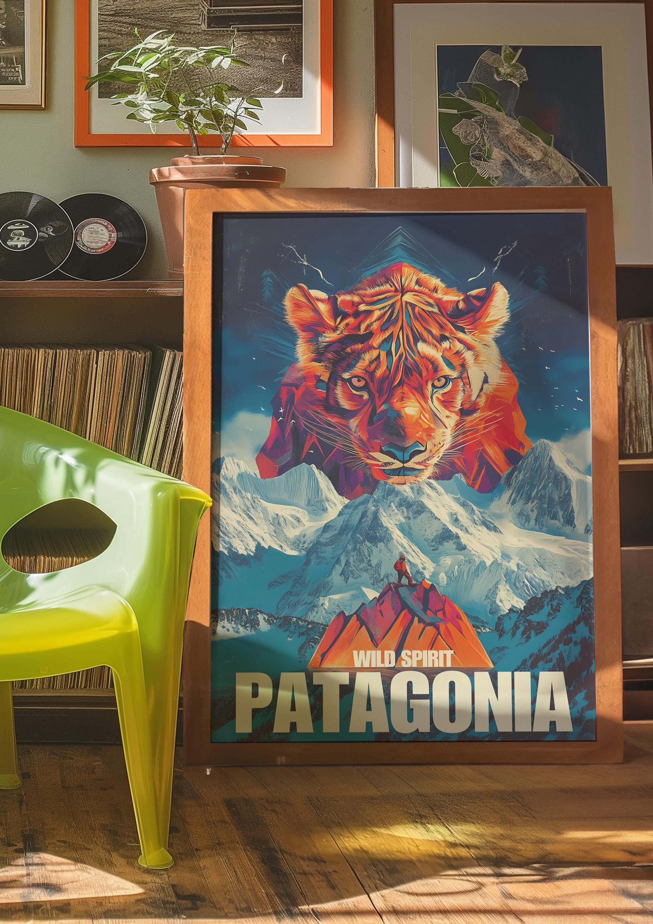 Tiger Patagonia Poster: Mountain Adventure Art Print - Etsy