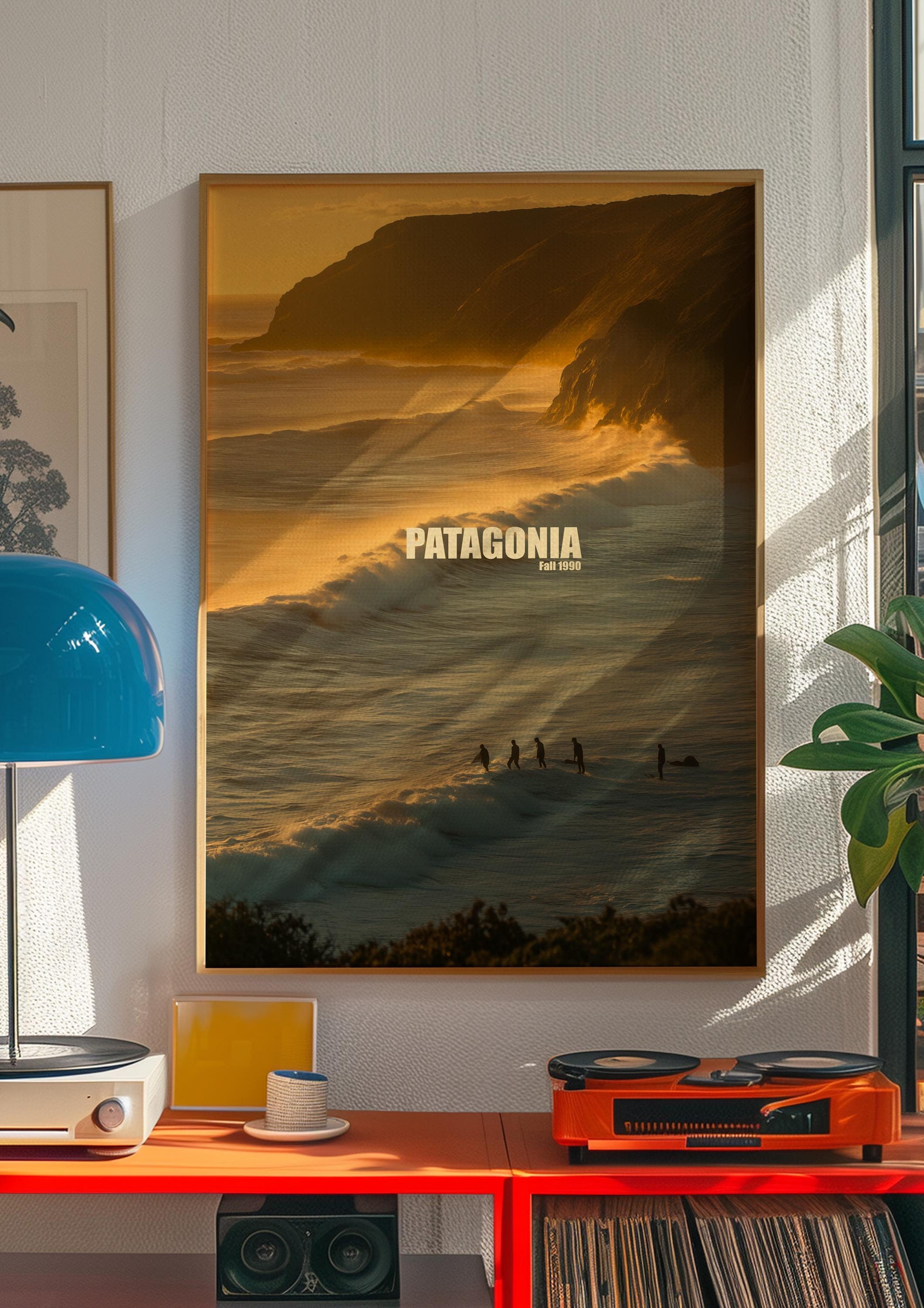 Patagonia Surf Poster: Retro Coastal Wave Art (digital Download