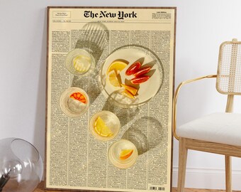 Cocktail Typography Print: Vibrant Summer Drink Poster (Digital Download