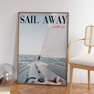 Sail Away With Me Wandkunst, Yacht Leben, Preppy Wandkunst, Trendy Druck, Magazin Poster, Vintage Sommer Poster, Luxus Druck, Trendige Wandkunst