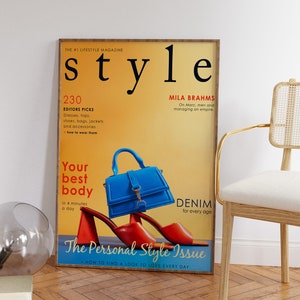 70s Style Magazine Poster: Retro Fashion Print (Digital Download)
