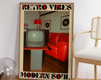 Retro Vibes-tryck: Psykedelisk väggkonst från 70-talet (digital nedladdning)