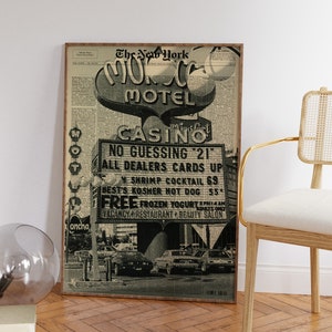 Typography Print, Aesthetic Print, Vintage Poster, Trippy Wall Art, Retro Newspaper, Casino Poster, Trendy Wall Art, Psychedelic Poster