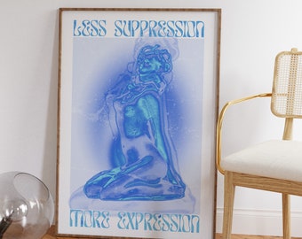 Spirituele bevestiging kunstafdruk: trendy wanddecoratie met kleurovergang (digitale download)