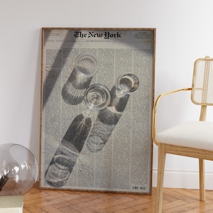 Typografie Print, Retro Zeitung Poster 70er Jahre Kunst, Trendy Wandkunst, Psychedelisches Poster, Ästhetischer Druck, Vintage Poster, Trippy Wandkunst