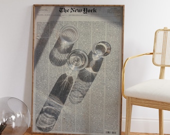 Retro Newspaper Art Print: 70s Psychedelic Wall Decor (Digital Download)