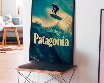 パタゴニア サーフポスター：ヴィンテージ オーシャンウェーブアート