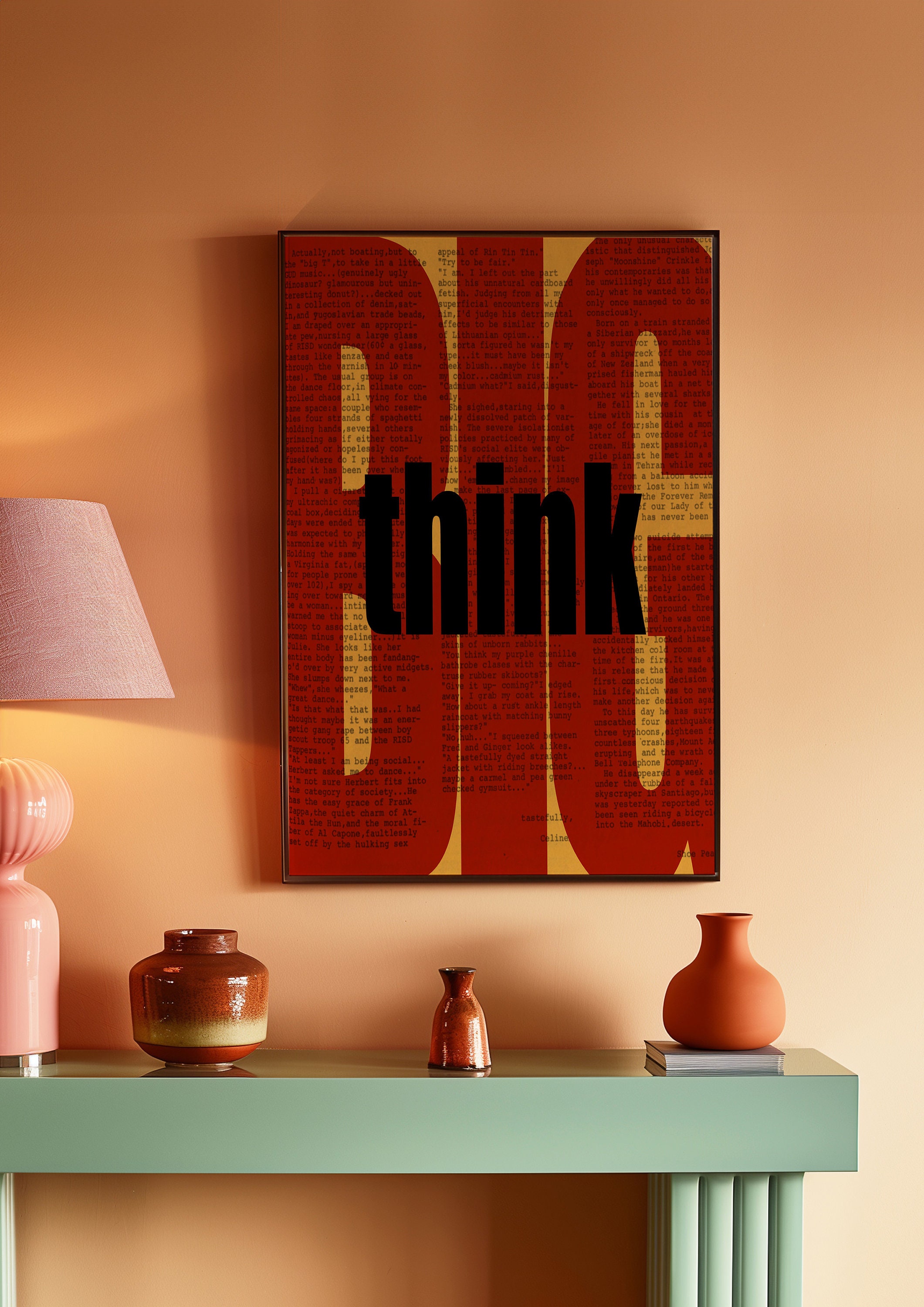 Red Think Sign Red 'think Big' Art Print: Dopamine Decor (digital Download) - Etsy