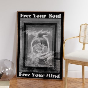 Affirmation Poster, Trendy Wall Art, Hippie Print, Trippy Art, Gradient Poster, 70s Art, Vintage Poster, Psychedelic Wall Art, Retro Print