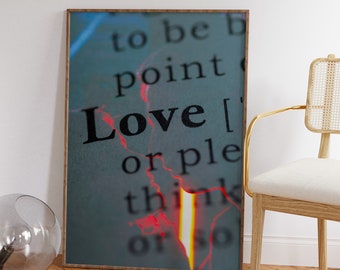 Retro Love Letter Art Print: 70s Psychedelic Wall Decor (Digital Download)