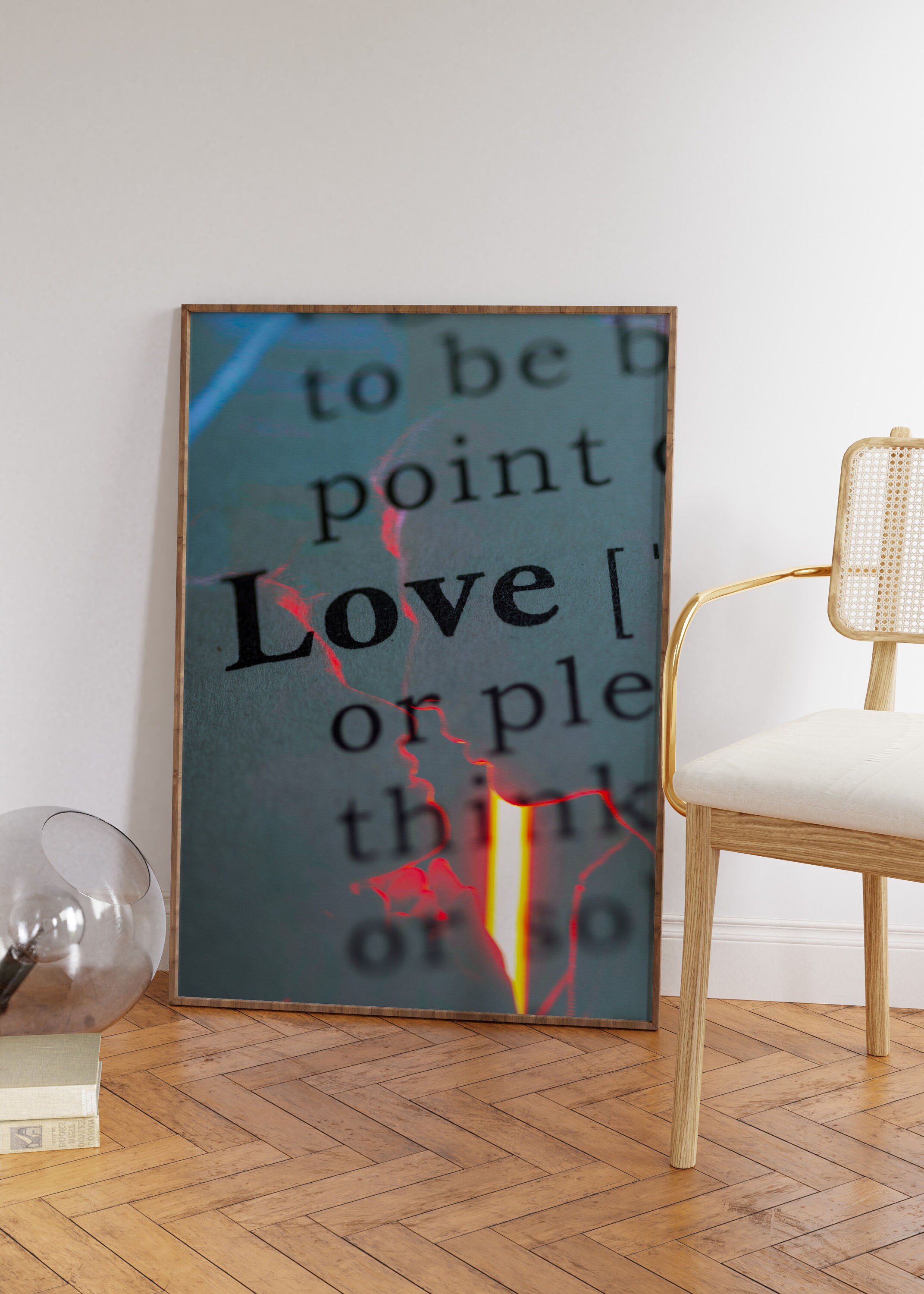 Retro Love Letter Art Print: 70s Psychedelic Wall Decor (digital