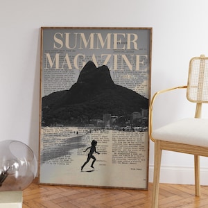 Vogue Magazin Poster, Strand Wand Print, Sommer Wandkunst, Sommer Haus Poster, psychedelische Kunst, Trippy Wandkunst, Magazin Cover, Wand Dekor