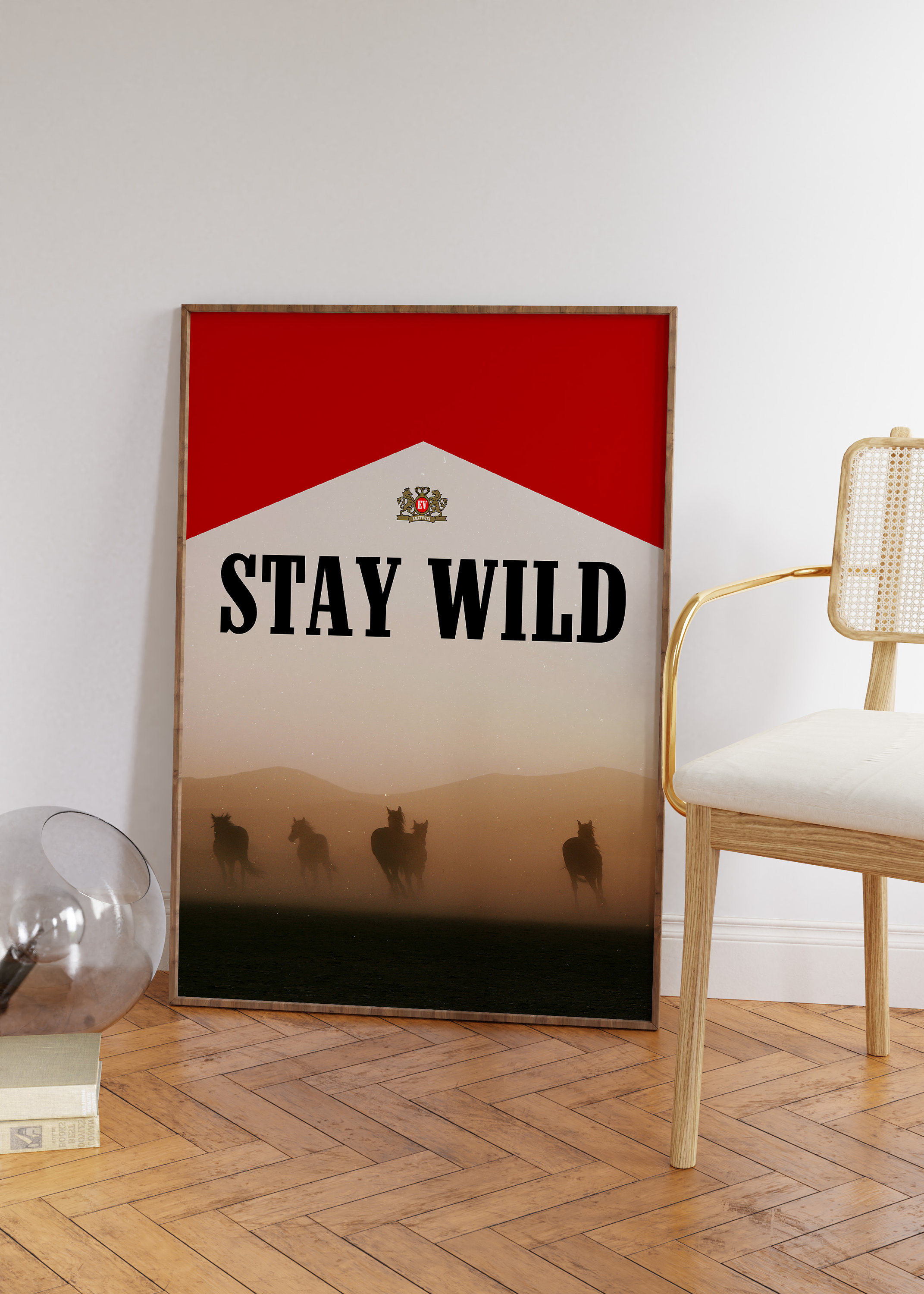 Stay Wild Marlboro Style Print: Retro 70s Wall Art (digital