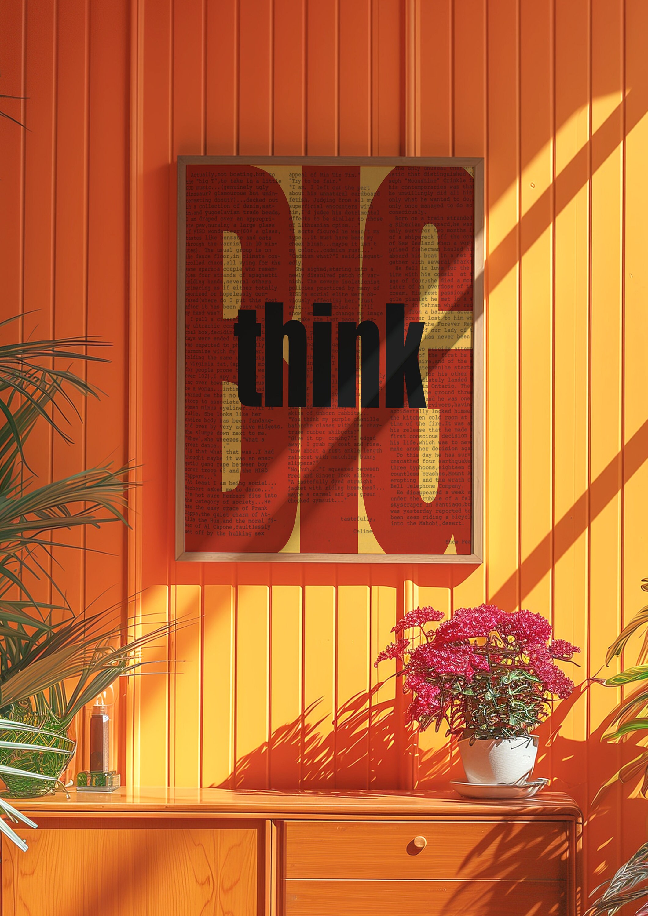 Red Think Sign Red 'think Big' Art Print: Dopamine Decor (digital Download) - Etsy