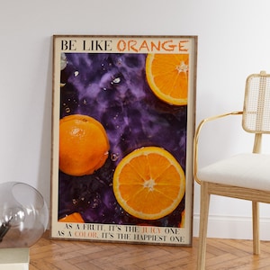Orange Quotes Kitchen Print: 70s Psychedelic Wall Art (Digital Download)