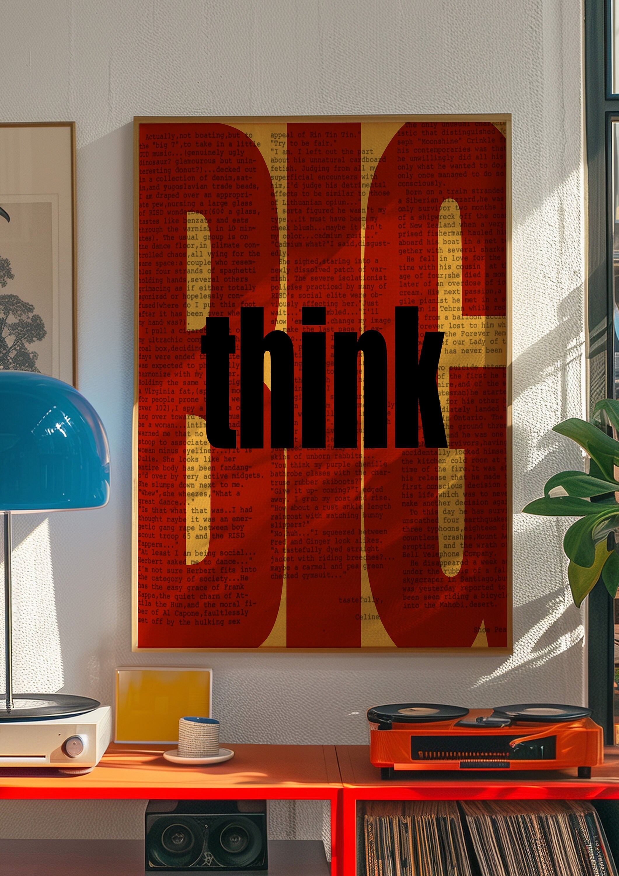 Red Think Sign Red 'think Big' Art Print: Dopamine Decor (digital Download) - Etsy
