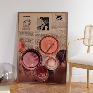 Impresión tipográfica, impresión estética, póster vintage, arte mural psicodélico, póster de periódico retro de los años 70, arte mural moderno, póster psicodélico