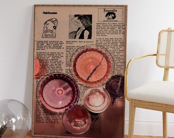 Trippy Newspaper Poster, 70s Retro Wall Art (Digital Download)
