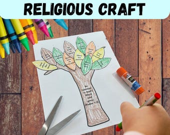 Bastelvorlage „Glaubensbaum“ – Biblische Aktivität zum Ausdrucken mit biblischen Inhalten – Christliche Bastelidee für Sonntagsschule, Kinderbibelwoche und Homeschooling