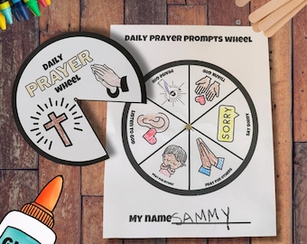 Daily Prayer Prompts Wheel | Christian Kids Prayer Craft | Bible Activity for Sunday School & Homeschool