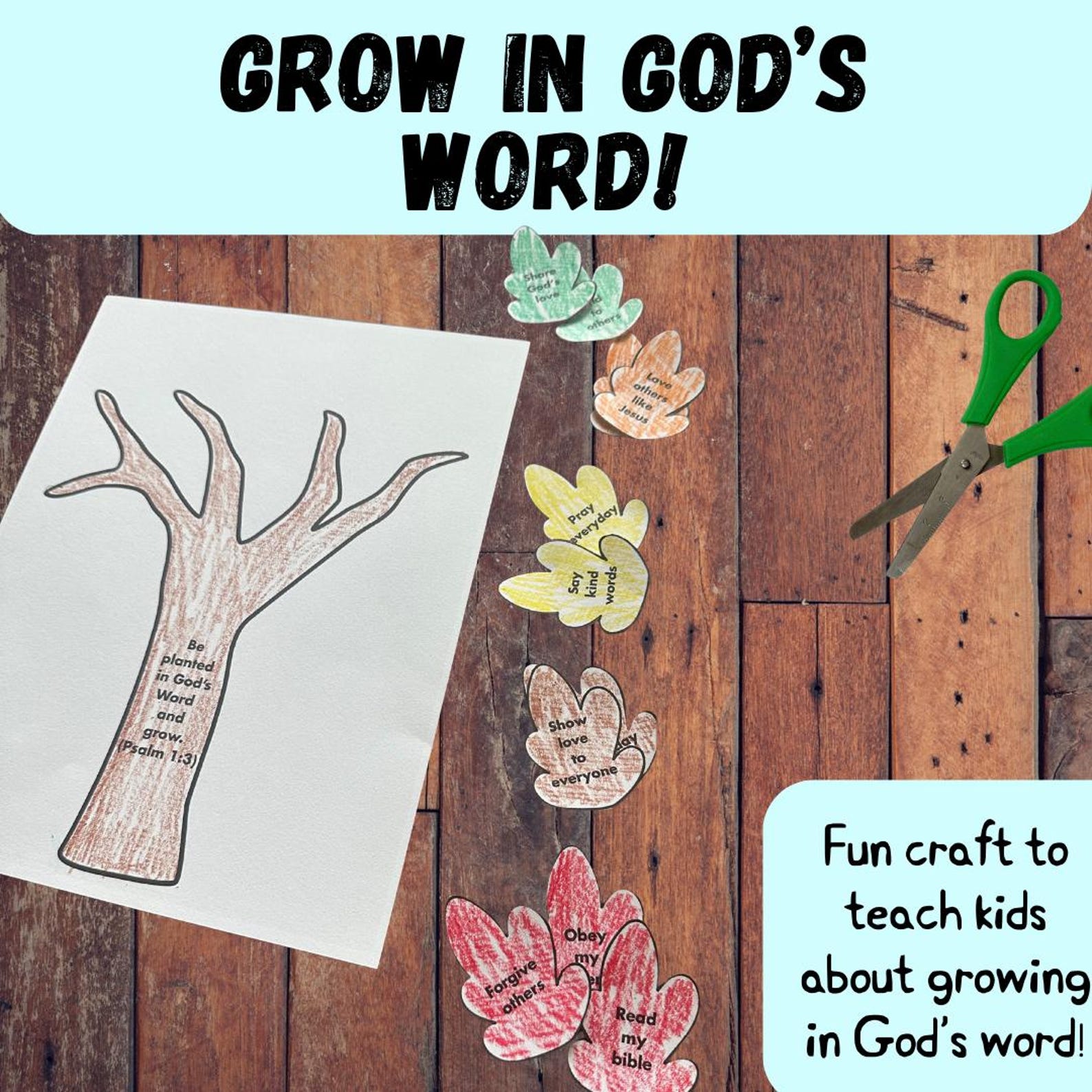 Faith Tree Example Grow in Faith Tree Craft Printable – Printable Bible Activity With ...