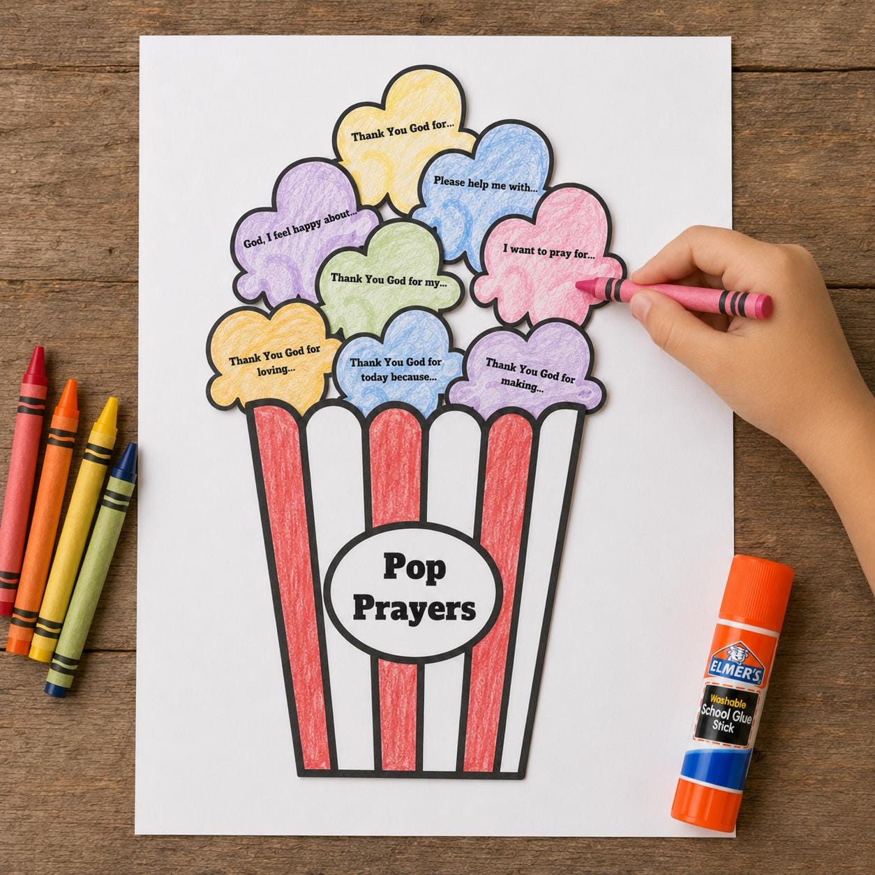 41 Easy Popcorn Crafts for Kids 7 Prayer Popcorn Printable, Learn to Pray Activity, Christian Prayer…