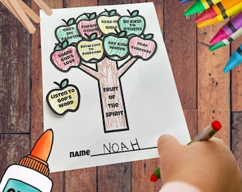Apple Tree Craft Printable – Printable Bible Activity with Scripture-Filled Items - Sunday School, VBS, Homeschool Christian Craft