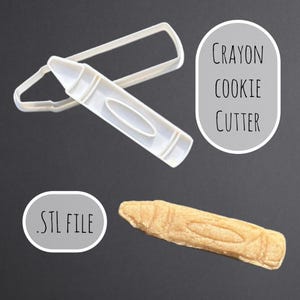 Crayon Cookie Cutter – Back to School Cookie Cutter – Teacher Appreciation Gift – STL File or 3D Printed – Classroom Cookie Decorating Tool