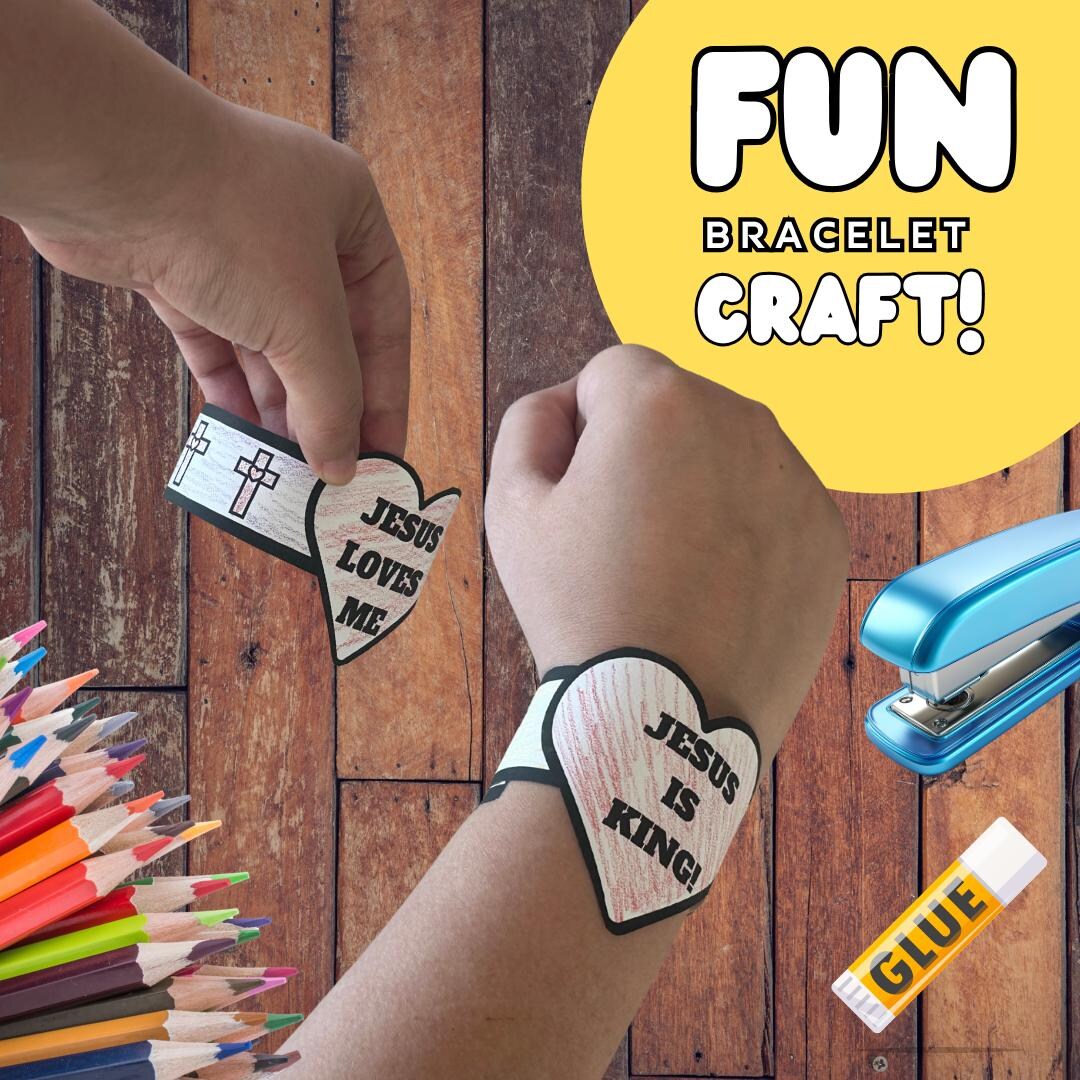Jesus Loves Me Paper Bracelet Craft Printable | Bible Coloring ...