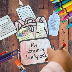 Scripture Backpack Craft for Kids – Printable Bible Activity with Scripture-Filled Items | Sunday School, VBS, Homeschool Christian Craft