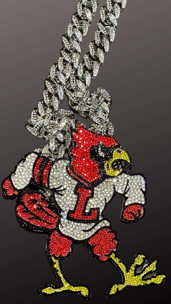 Louisville Cardinal Turnover chain and charm. All rhinestones. Louisville  Chain