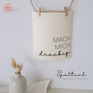 Schwammtuch / Spüllappen / Wischtuch weiß mit Spruch Blickfang in der Küche nützliches kleines Geschenk nachhaltig, waschbar, öko Bild 5