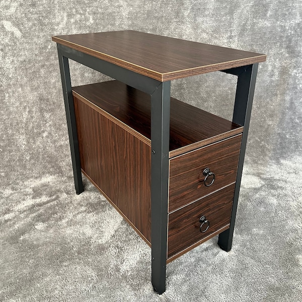 Narrow Bedside Table Etsy