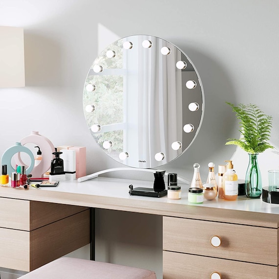 Homfa Wall Mirror with Shelf, Hanging Vanity Mirror for Bathroom