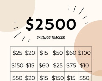 2500 DOLLAR SAVINGS TRACKER
