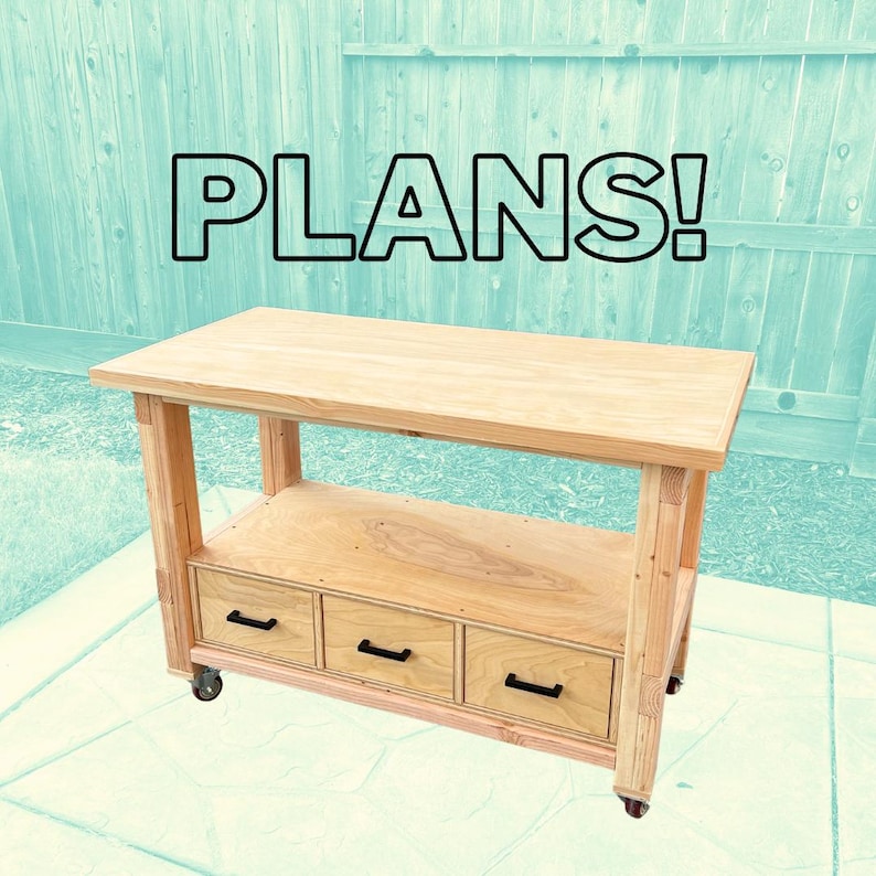 Workbench Letters Simple Mobile Workbench Plans - Written AND Video - Etsy