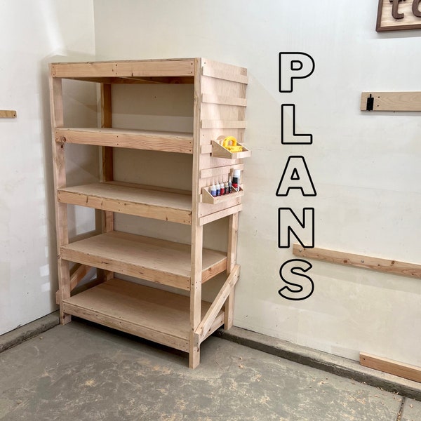 DIY 5-Tier Shelving Unit Plans - Written AND Video