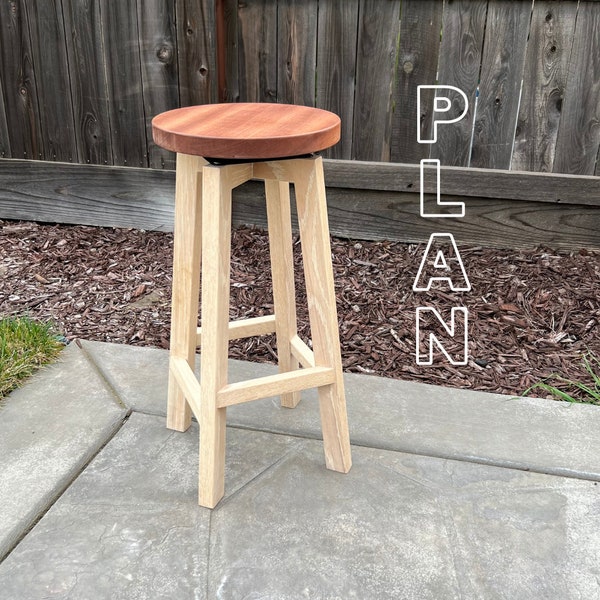 Wooden Swivel Stool Plans - Written AND Video