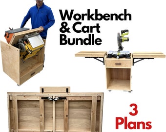 Folding Workbench & Cart Plan Bundle - Written AND Video