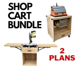 Compact Miter Saw Station & 2-For-1 Tool Cart Plan Bundle - Imperial AND Metric