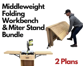 Middleweight Folding Workbench & Miter Saw Station Plan Bundle