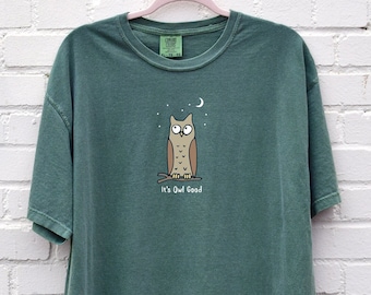 Camiseta divertida con texto "It's Owl Good", para mujer, regalo para amantes de los búhos, camiseta de pájaros, camiseta de animales lindos, camiseta de la naturaleza, camiseta de colores cómodos, camiseta de gran tamaño