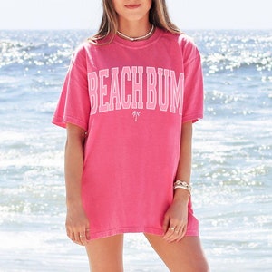Beachbum Beach Bum Camisa Palmera Verano Camiseta Playa Camiseta Océano Camiseta de gran tamaño Camisa de vacaciones Colores cómodos Camisetas gráficas para mujer