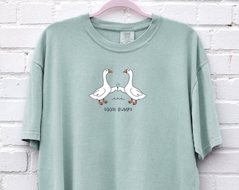 Goose Bumps Silly Goose Camisa Goose Camiseta Unissex Engraçada Goose Camiseta Presentes Camiseta Feminina Camisas Conforto Cores Camiseta Camiseta de grandes dimensões