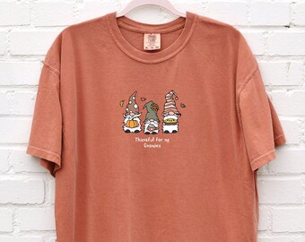 Thanksgiving Gnomes Shirt Thankful Pumpkin Shirt Fall Shirt Funny Thanksgiving Day Tshirt Family Thanksgiving Tshirts Shirts Oversized Tee